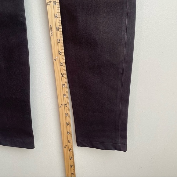 Theory Thaniel lamb Leather Pants brim burgundy cassis purple skinny designer 8 - Picture 12 of 14
